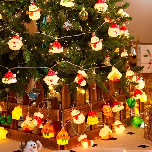 LOLStar Christmas String Lights Decorations, 9.8FT 20 LED Christmas Fairy Lights, Battery Operated (Not Included) with Timer Function and 8 Flashing Modes, Cute Window Lights 2025 Home Indoor Decor
