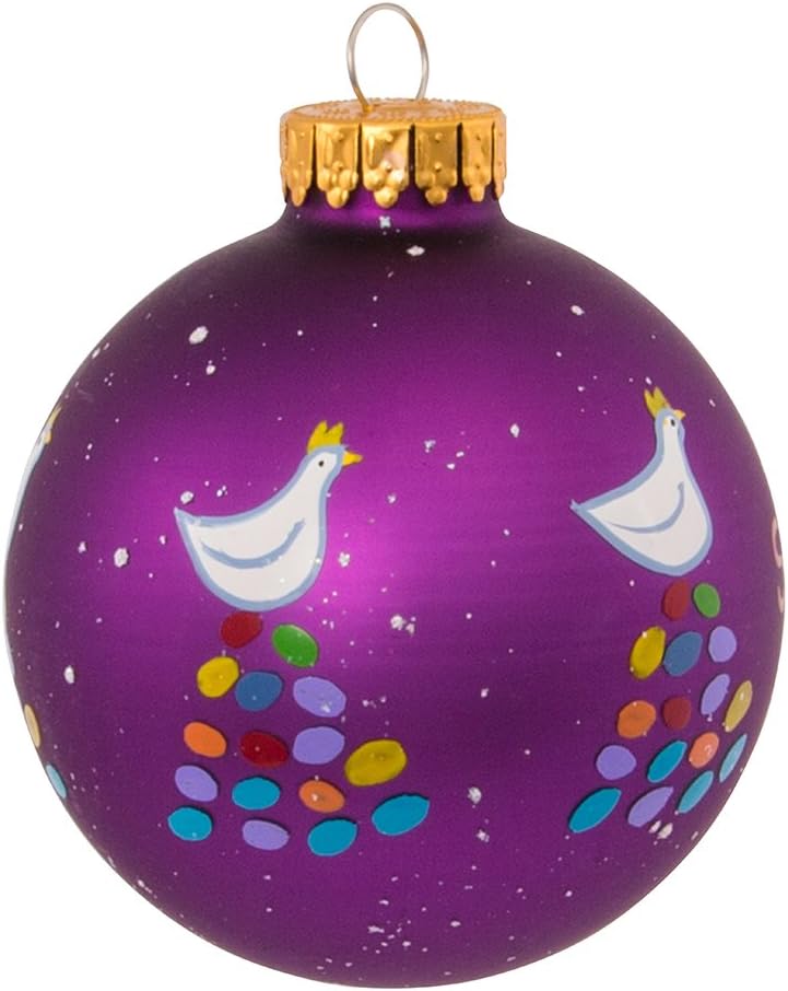 Kurt Adler Twelve Days of Christmas Ball Ornaments - 65mm Set of 12 for Festive Decor