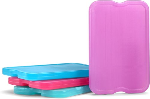Cool Coolers by Fit & Fresh | 4 Pack XL Slim Ice Packs - Quick Freeze, Space-Saving Reusable Design