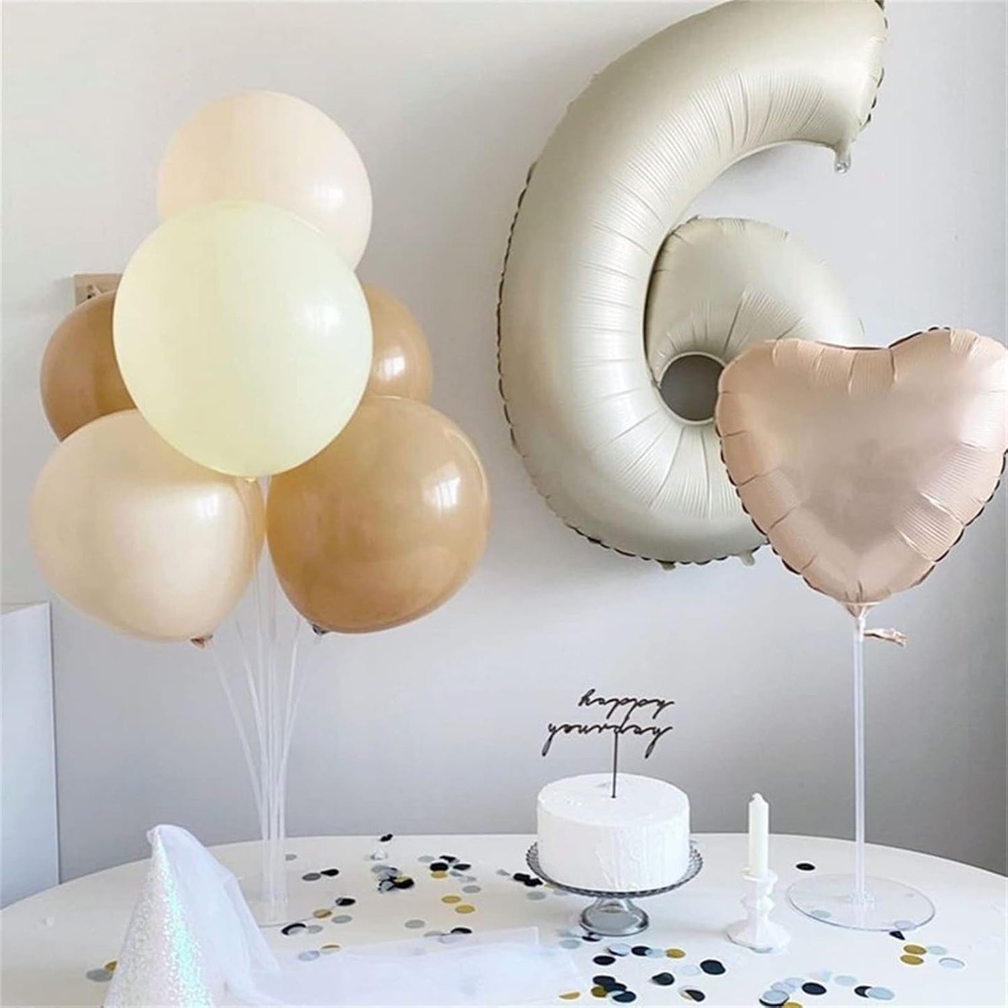Skiennix 40-Inch Beige Number 9 Balloon - Large Cream Foil Helium Decoration for Birthdays & Anniversaries