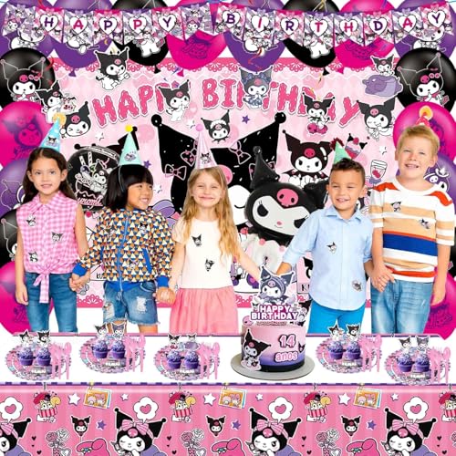 121 Pieces Kids Birthday Party Decorations Set with Banner Balloons Plates Toppers
