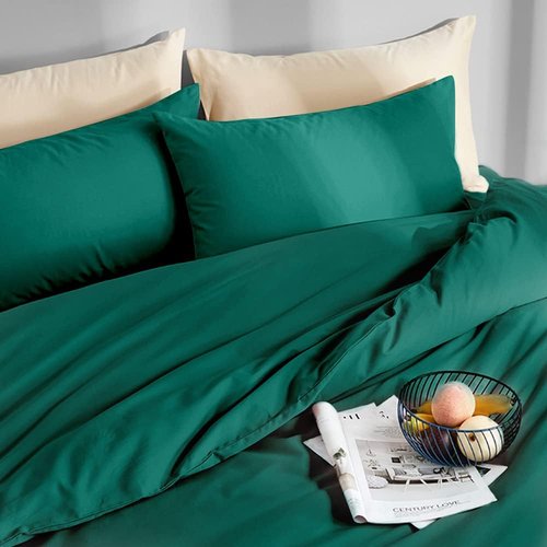 FLXXIE King Pillow Cases - Soft Microfiber Covers with Envelope Closure | Wrinkle & Fade Resistant, 20x36, Dark Green
