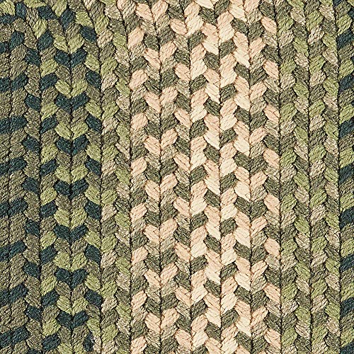 Super Area Rugs Braided Rug Pinecrest Indoor/Outdoor Braided Carpet for High Traffic Kitchen, Green Multi, 2' x 3' Oval