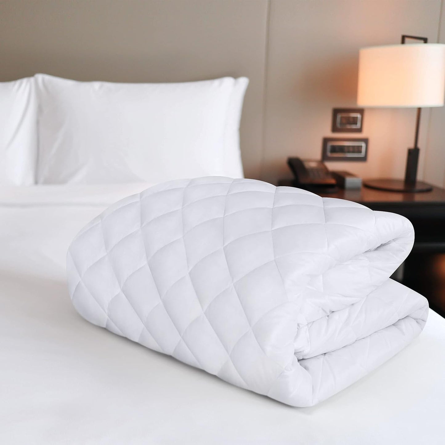 Utopia Bedding Quilted King Size Mattress Pad - Deep Pocket Protector & Cover | Machine Washable (White)
