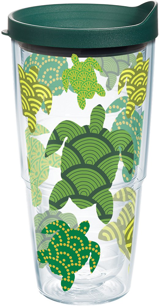 Tervis Turtle Pattern Made in USA Double Walled Insulated Tumbler Cup Keeps Drinks Cold & Hot, 24oz, Classic