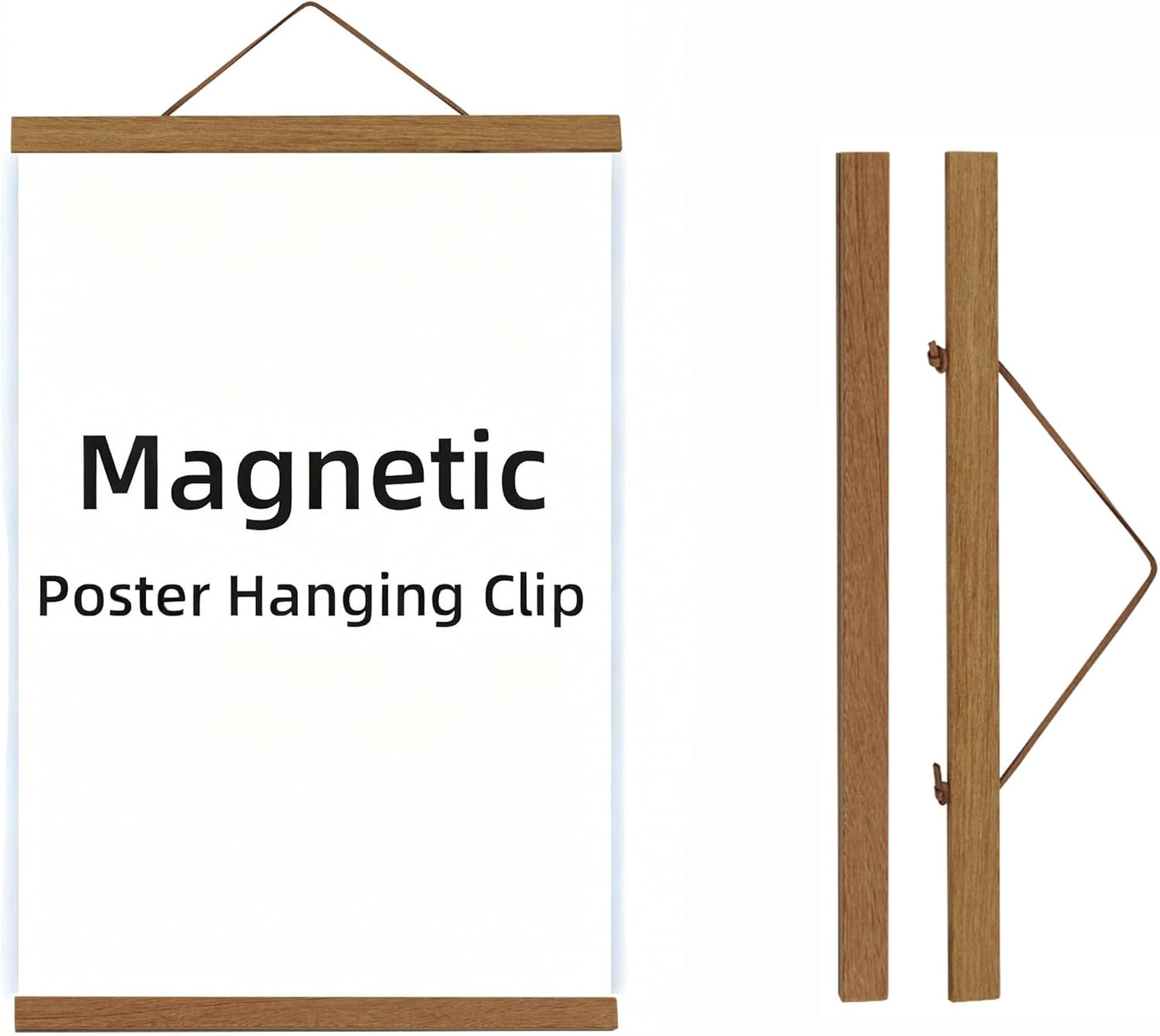 Skiennix Magnetic Poster Hanger Frame - Teak Wood Design for 20x24 to 20x30 Movie & Music Posters | Ideal for Wall Art & Home Decor