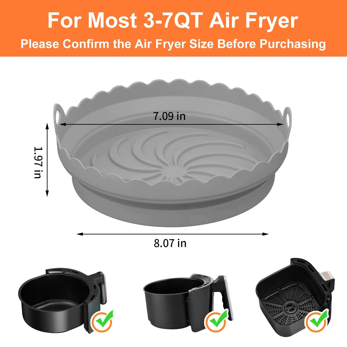 Air Fryer Silicone Liners for Ninja AF101 Air Fryer