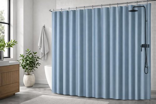 EHZNZIE Shower Curtain Liner - Waterproof Stone Blue PEVA with 3 Weighted Magnets | 72x72 Inches, No Chemical Smell