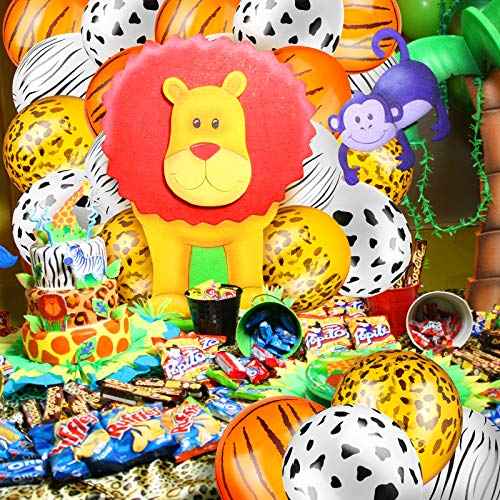 24 Pieces Jungle Animal Print Balloons Jungle Safari Animal Balloons Tiger Leopard Cow Zebra Balloons for Jungle Safari Theme Party Decorations Jungle Birthday Party Decorations