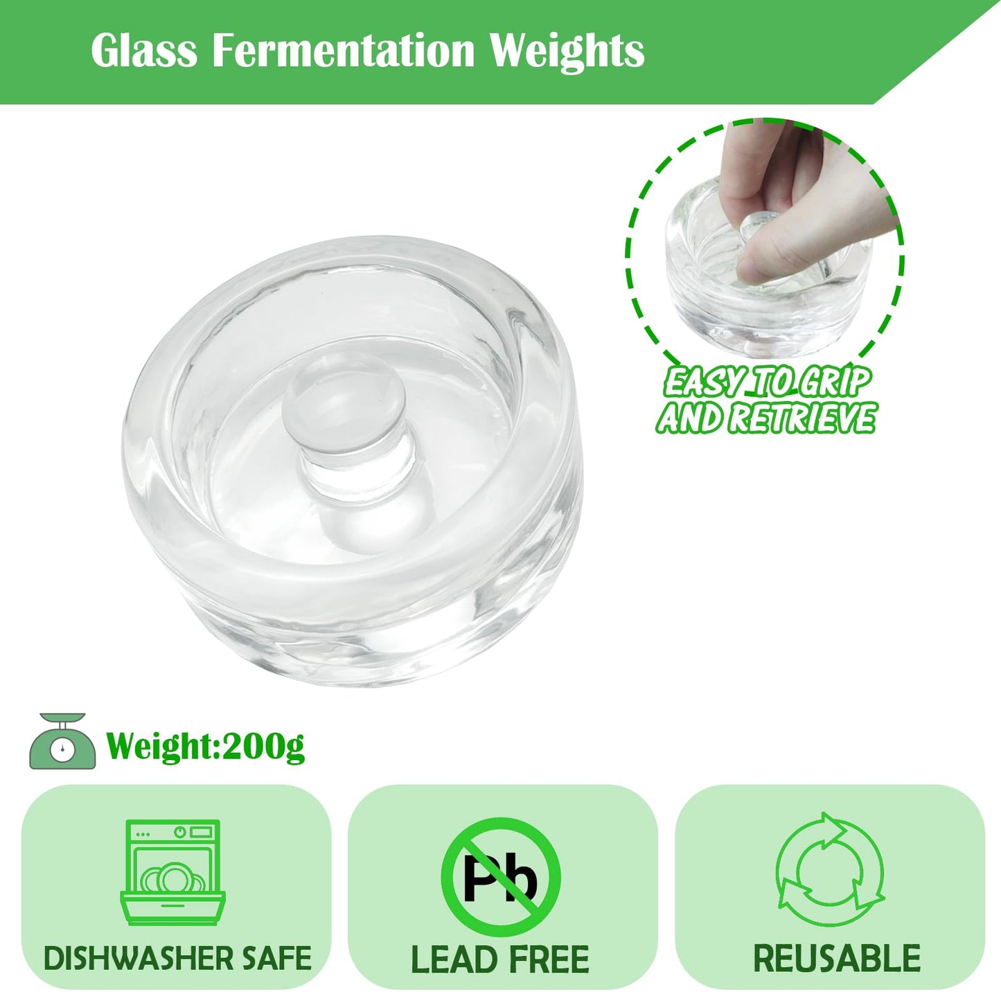 32 oz Mason Jar Fermentation Kit, 2 Pack Fermentation Jars, Fermentation Lids, Fermenting Weights and Airlocks, Complete Fermenting Kit for Making and Storing Sauerkraut（Pack of 2）