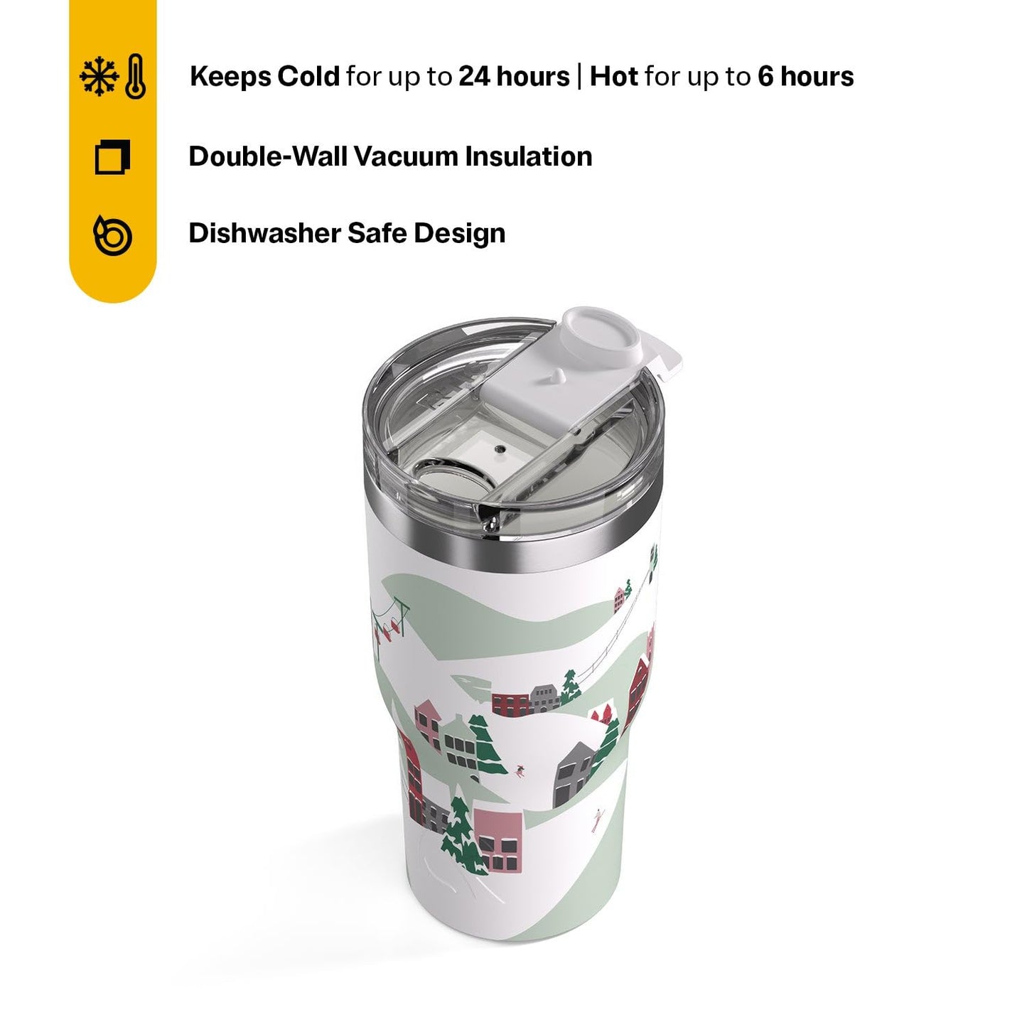 RTIC 30oz Essential Tumbler with Lid, Ceramic Lined, Insulated, Stainless Steel, Metal, Double Wall Vacuum-Insulation, Travel Cup for Iced Coffee, Tea, Hot and Cold Drink, Sunlight Glitter