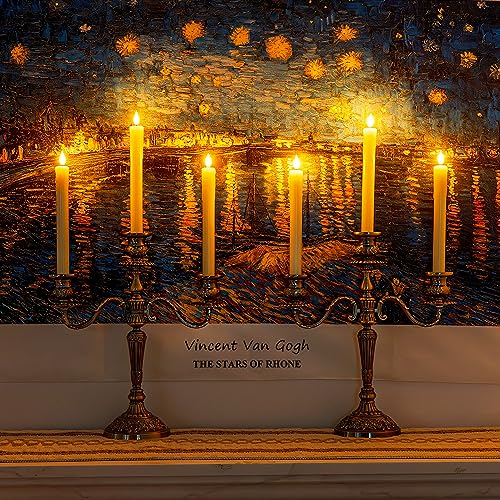 Homemory Ivory Drip Taper Flameless Candles with Remote & Timer, 24 Pack, 9.6 Inch