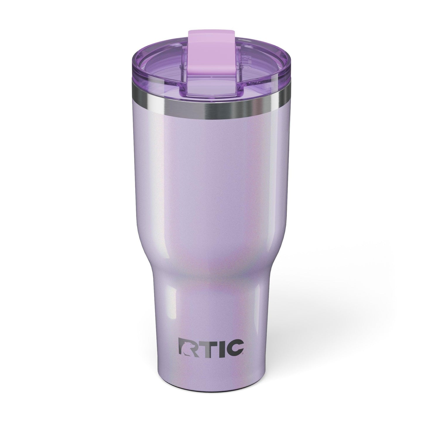 RTIC 40oz Essential Tumbler with Lid, Ceramic Lined, Insulated, Stainless Steel, Metal, Double Wall Vacuum-Insulation, Travel Cup for Iced Coffee, Tea, Hot and Cold Drink, Lavender Glitter