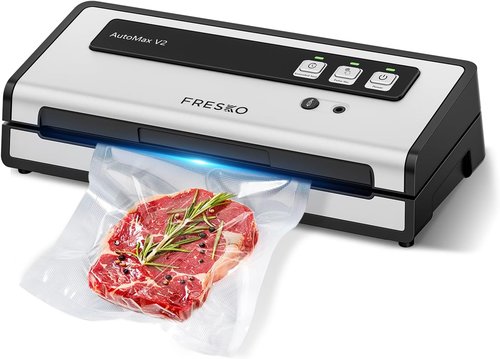 FRESKO Automatic Vacuum Sealer - 95 kPa Suction Power | Compact Food Sealer Kit with 10 Bags