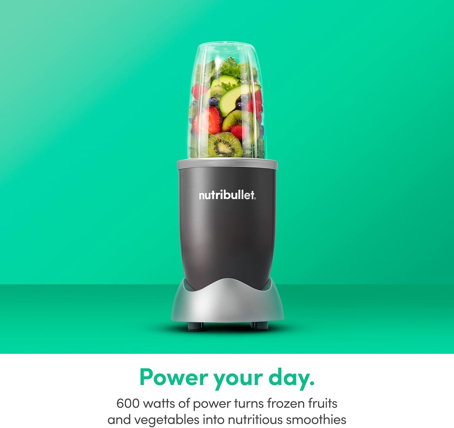 Nutribullet Personal Blender - 24 Ounces, 600 Watt | Perfect for Shakes, Smoothies & Food Prep - Gray