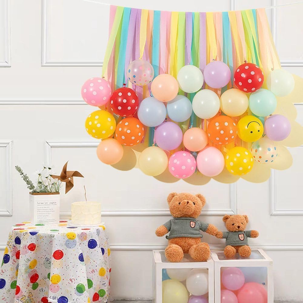 MAQIHAN Pastel Crepe Paper Streamers - 6 Rolls, 492ft for Valentine's, Easter & Birthday Decor