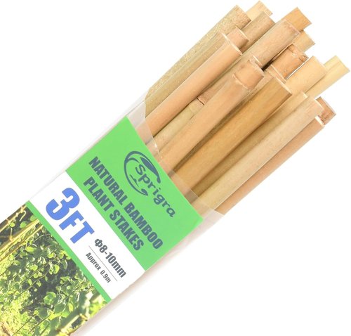 Bamboo Stakes 3 FT - 30 Pack Garden Support Stakes for Tomatoes, Beans & Flowers | Durable Plant Posture Support