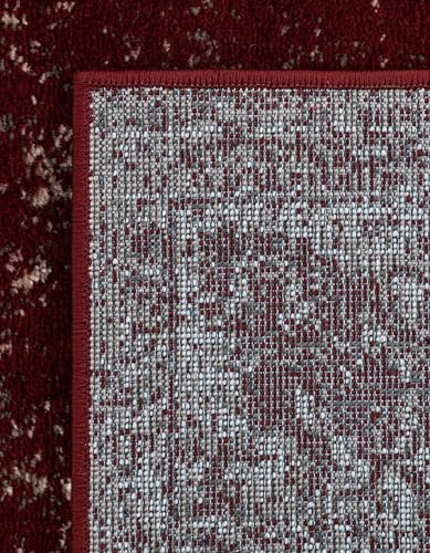 Vintage French-Inspired Area Rug - Sofia Collection, Burgundy & Gray, 2'2" x 3'1" Rectangle