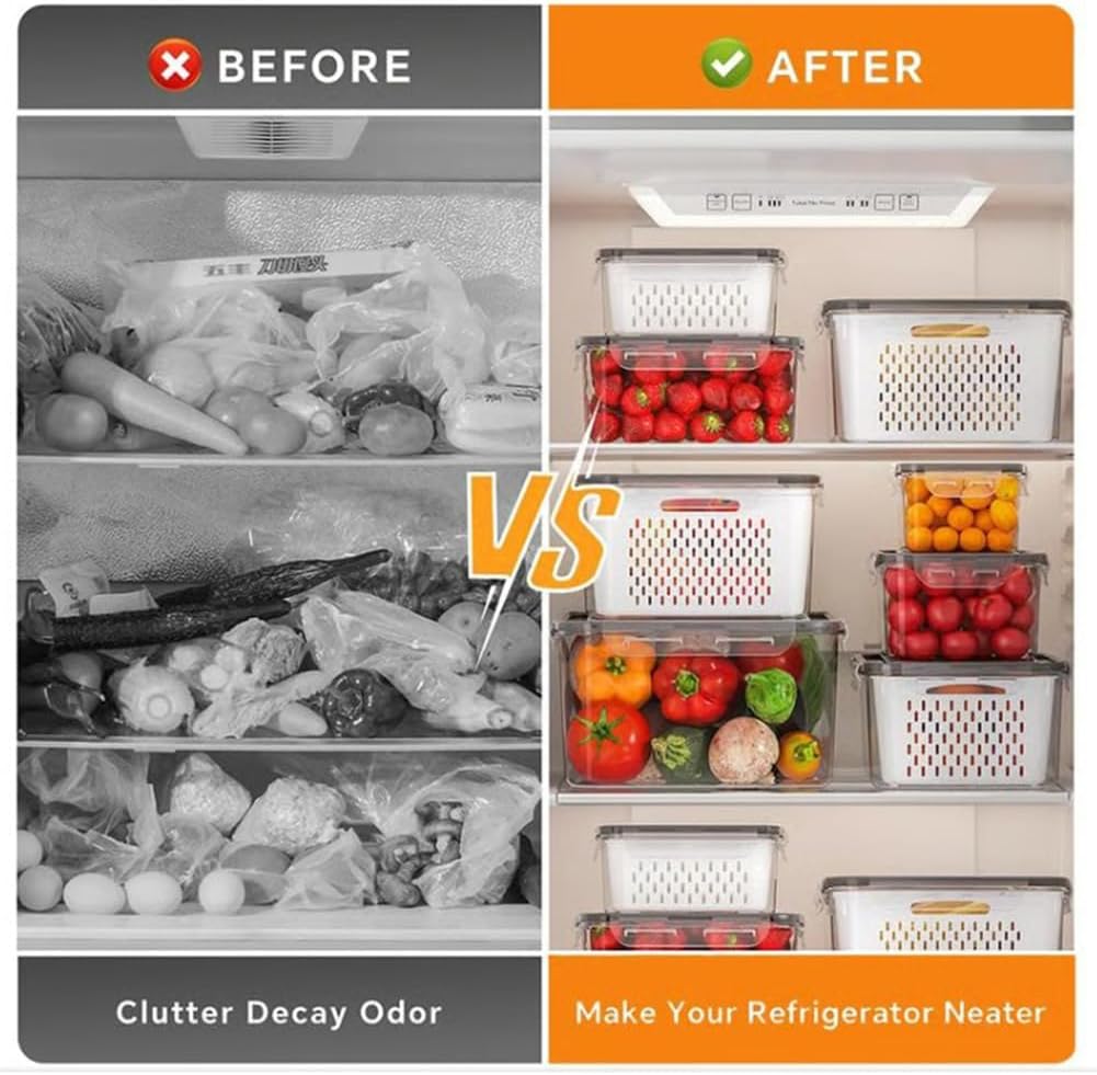 Skiennix 4-In-1 Food Storage Container - Versatile & Space-Saving Design | BPA-Free, Clear