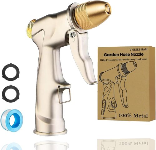 **Skiennix Heavy-Duty Garden Hose Nozzle - Adjustable High-Pressure Spray for Plants, Cars & Windows**