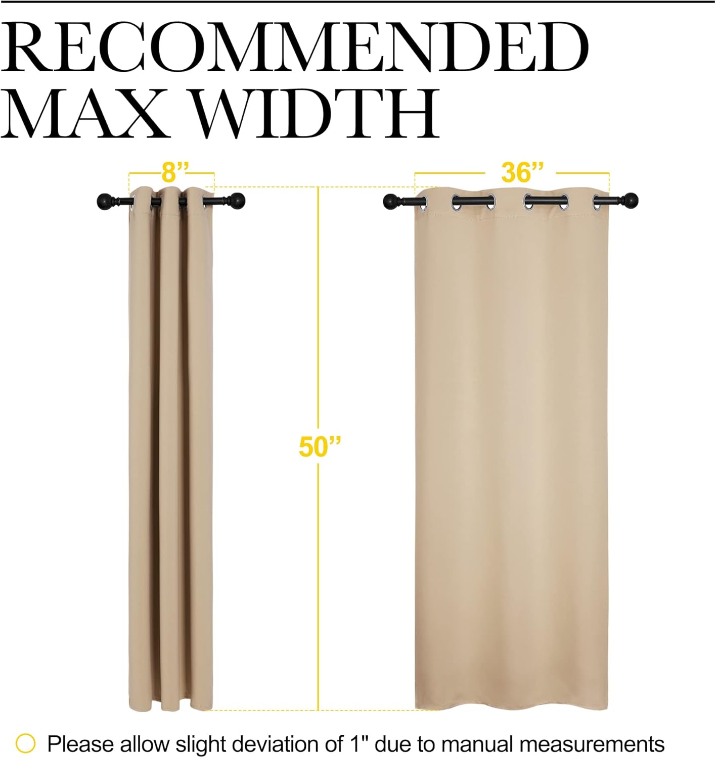 NICETOWN Room Darkening Curtains - Thermal Insulated Grommet Draperies for Bedroom | Biscotti Beige, 2 Panels (W42 x L50)