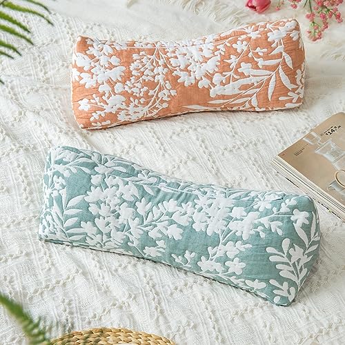 Buckwheat Neck Support Pillow - Adjustable Cervical Roll for Pain Relief, Green, 6x15 inch