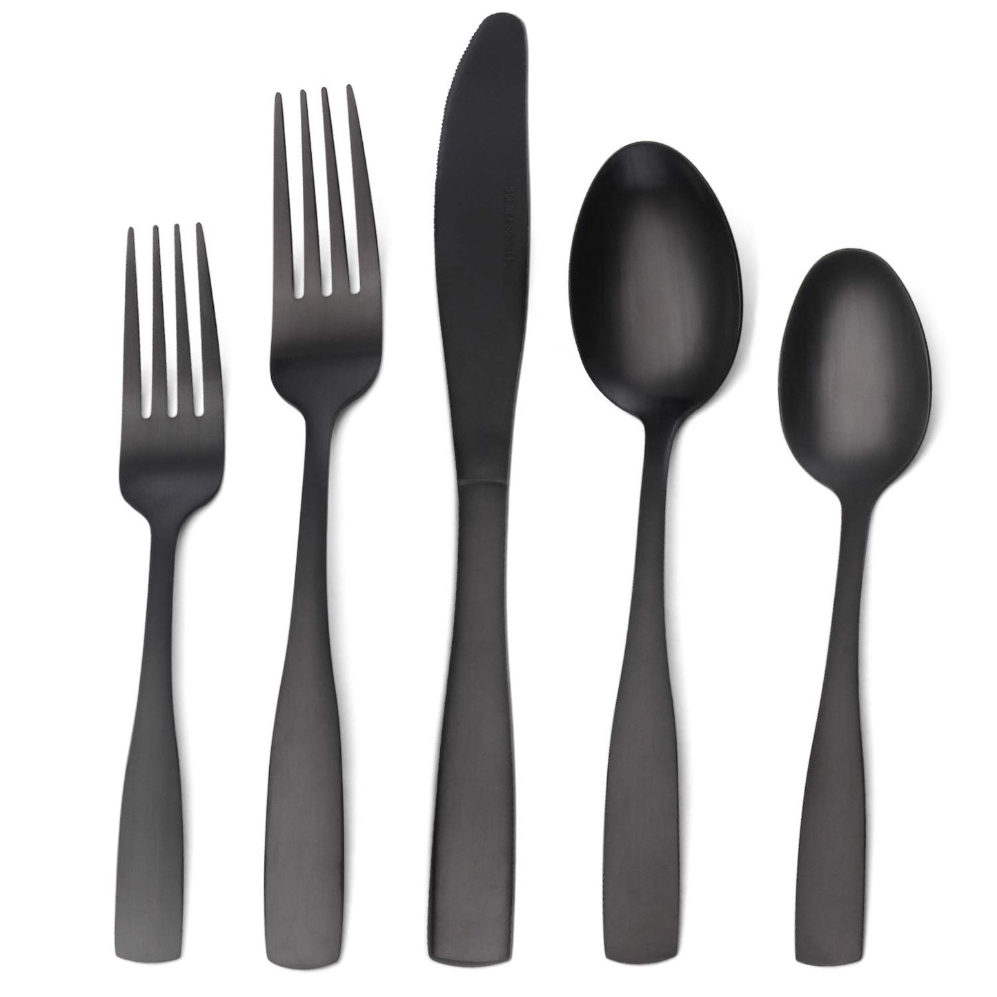 Matte Black Silverware Set, Satin Finish 40-Piece Stainless Steel Flatware set, Tableware Cutlery Set Service for 8, Utensils for Kitchens, Dishwasher Safe