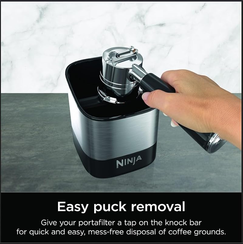 Ninja Luxe Café Knock Box - Holds 10 Double Shot Pucks - 5.65 x 5.63 x 5.76 Inches