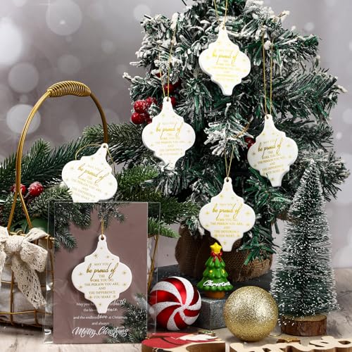 Sieral 30Pcs Christmas Thank You Ornaments Bulk Gift for Coworkers Team Staff Office Xmas Decorations