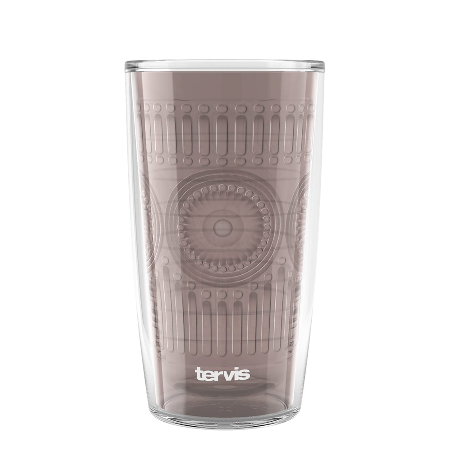 Tervis Romantic Embossed Hobnail Collection Made in USA Double Walled Insulated Tumbler Travel Cup Keeps Drinks Cold & Hot, 16oz, River Rock