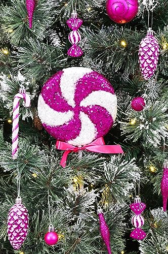 Giant 36cm Sparkly Sequin Lollipop Christmas Decoration - 11 Colors Available