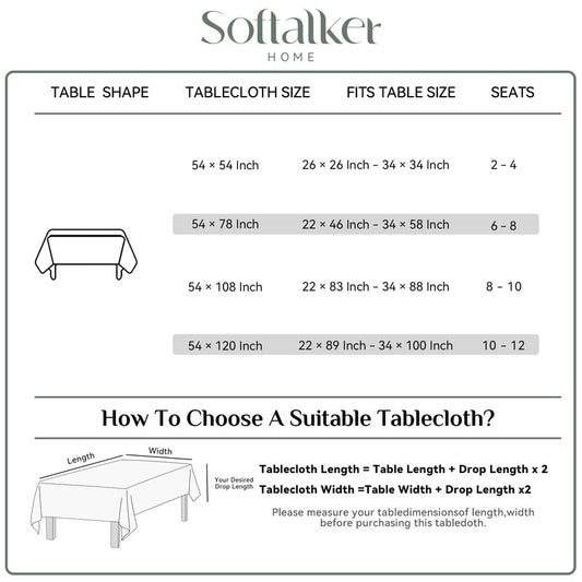 Softalker Vinyl Tablecloth Rectangle, Outdoor 100% Waterproof Oil Proof Plastic Edge Binding Table Cloth, Heavy Duty Thick Wipeable PVC Table Covers for Picnic Dining Party - 54 x 78 Inch, Light Grey