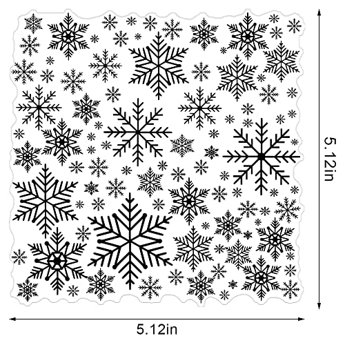 Christmas Snowflake Clear Rubber Stamps for Card Making & Scrapbooking - Snowflake Back