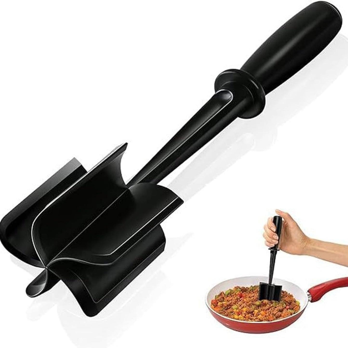 Skiennix Meat Chopper - Premium Heat Resistant Masher for Ground Beef, Turkey & More | Versatile Kitchen Tool