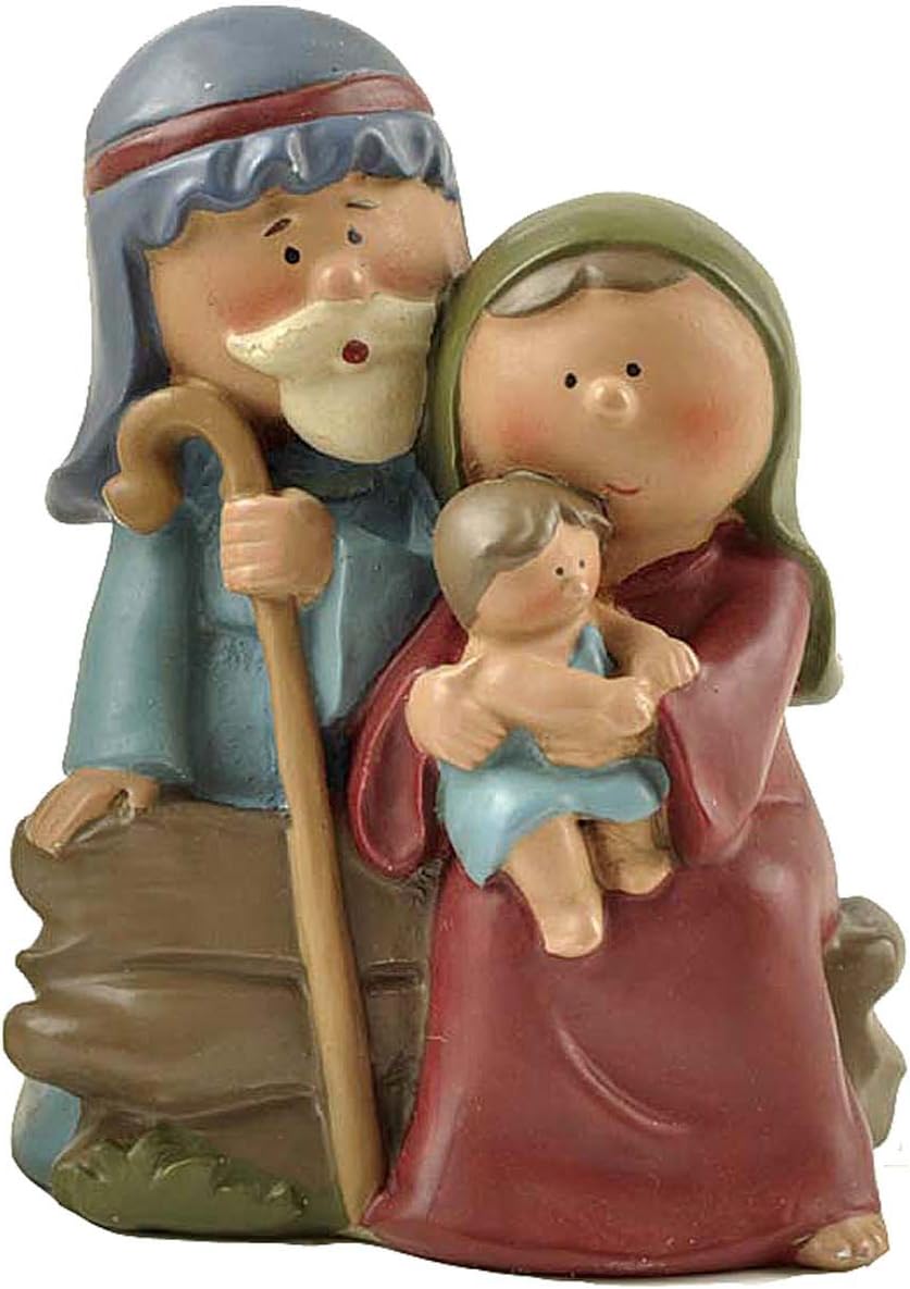 Miniature Holy Family Nativity Figurine - 2.56 Inch Tabletop Christmas Decoration