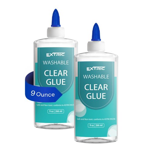 Clear Glue, Washable Liquid Glue 9 Ounces, 2 Count – Slime Glues, Art Crafts, for Home and School Glues, Dries Clear, Non-Toxic