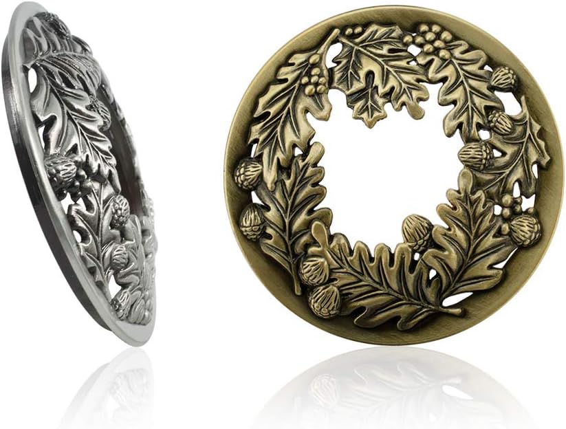 PH PandaHall Candle Topper Set - Leaf Pine Design for Even Melting | 3.19 in Diameter (Antique Bronze & Silver)