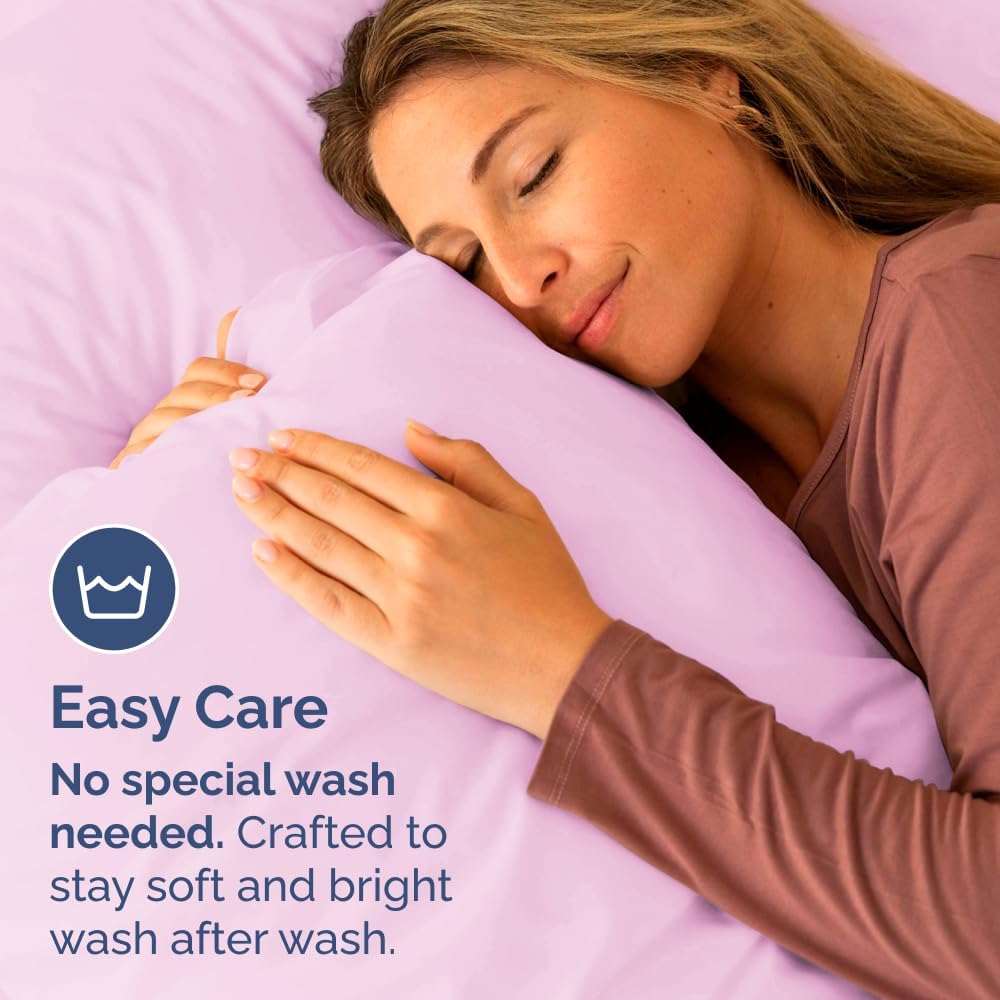 King Standard Pillow Cases - Soft Hotel Quality Pillowcase Covers | Comfy & Machine Washable - Light Pink, Set of 4