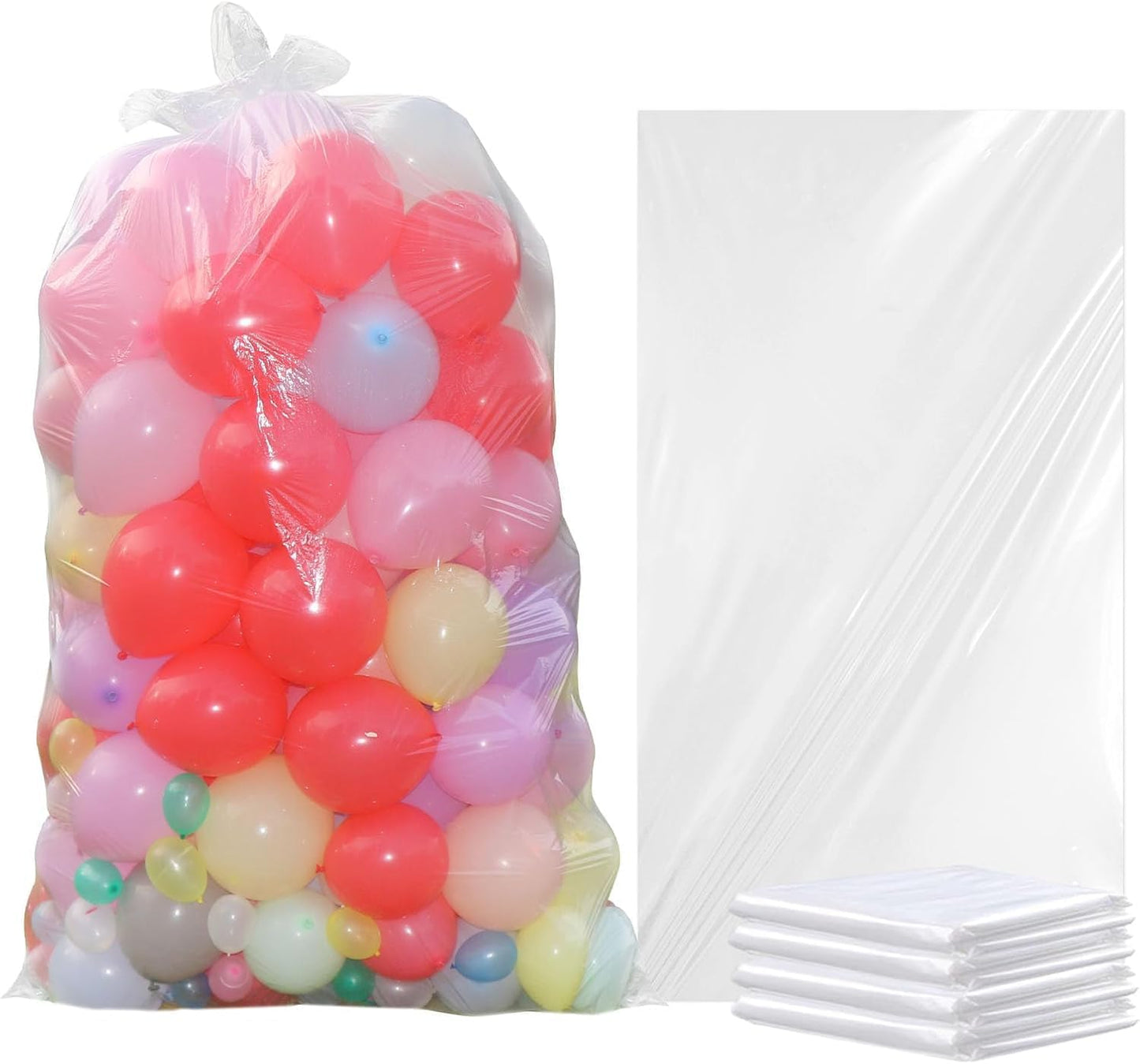 Skiennix Extra Large Clear Balloon Bags - Reusable 98 x 59 In for Arch Garland & Party Decorations | 2 Pack