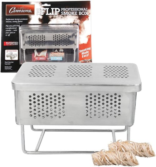 Camerons The Flip Professional Smoker Box - Patented BBQ Grill Smoke Box for Gas/Charcoal Grills | Infuse Smoky Flavor