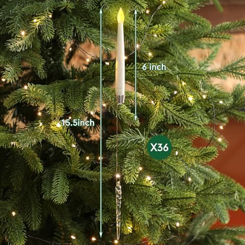 LemonRoad 36-Pcs Icicle Flameless Christmas Candles with Remote (Icicle) Battery-Operated