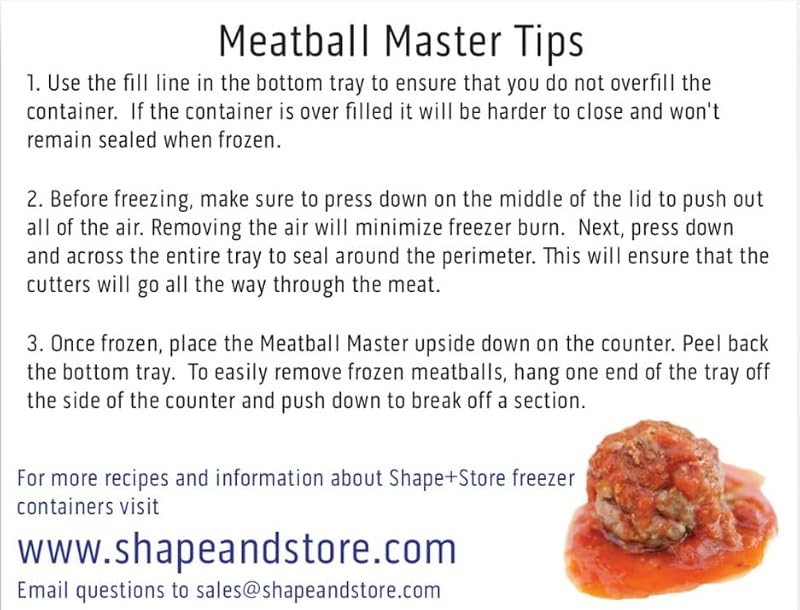 Meatball Master Container - Makes 32 Uniform Meatballs - Shape+Store