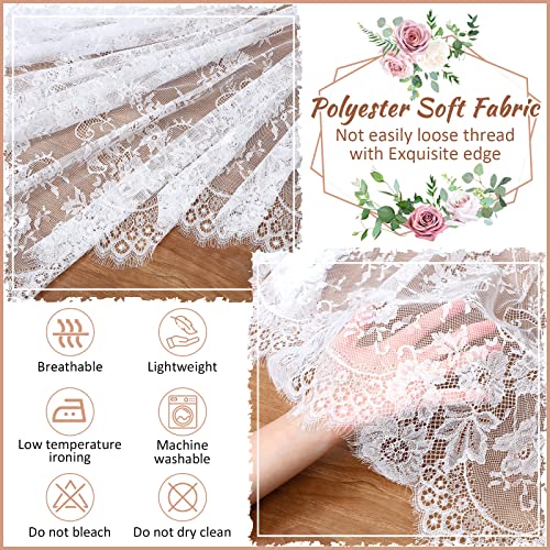 White Lace Tablecloth Set - 10 Pieces 60 x 120 Inches Rectangular Overlay