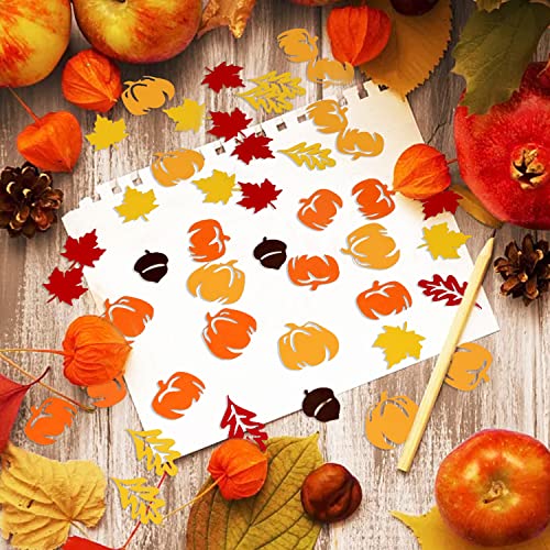 Fall Confetti Kit: Maple Leaf, Pumpkin & Acorn Paper Confetti for Weddings & Parties