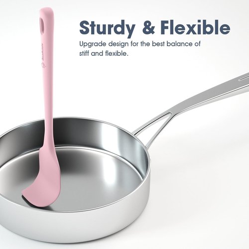 ChefAide Silicone Spatula Set - 5 Pieces, Heat Resistant Up to 600°F, Ergonomic Grip for Nonstick Cookware
