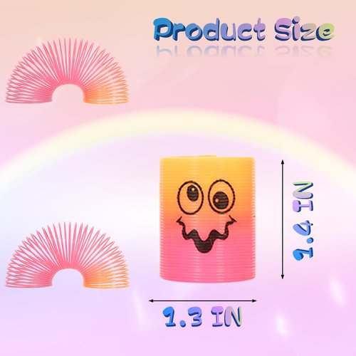 Irnushka Mini Spring Rainbow Coil Party Favors for Kids, Mini Plastic Coil Spring Toy for Easter Egg Filler Party Favor Carnival Prize Birthday Goodie Bag Stuffers (Style B, 30)