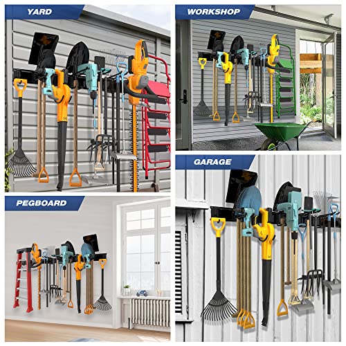 51-Inch Garage Wall Organizer with 8 Hooks & 3 Rails - Heavy Duty Tool Storage