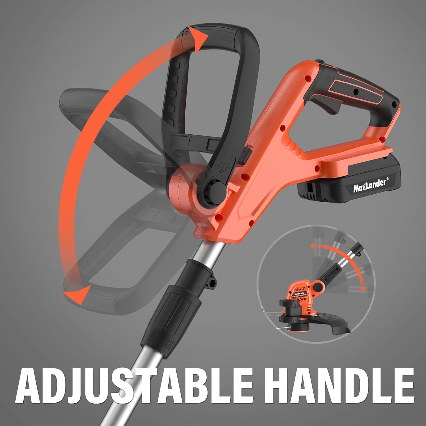 MAXLANDER Cordless Weed Wacker - 20V 12 Inch String Trimmer with 8 Replacement Spools & Batteries