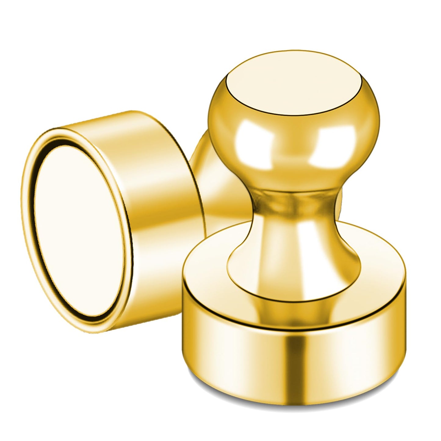 LOVIMAG 30 PCS Refrigerator Magnets, Gold Fridge Magnets Small Strong Neodymium Magnet for Whiteboard, Metal Push Pin Magnet Ideal for Adults, Kitchen, Office, School