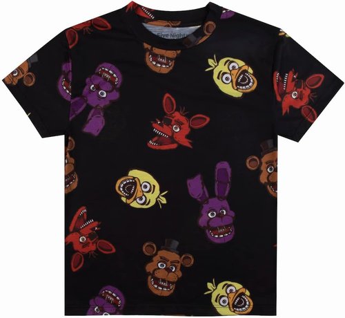 Five Nights at Freddy's | Game Over Crew Neck Tees - 4-Pack for Boys, Short Sleeve